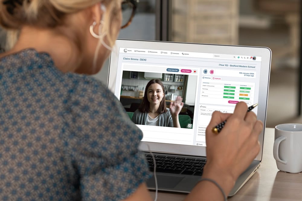 Remote feedback to students - advisor talking to student over video link