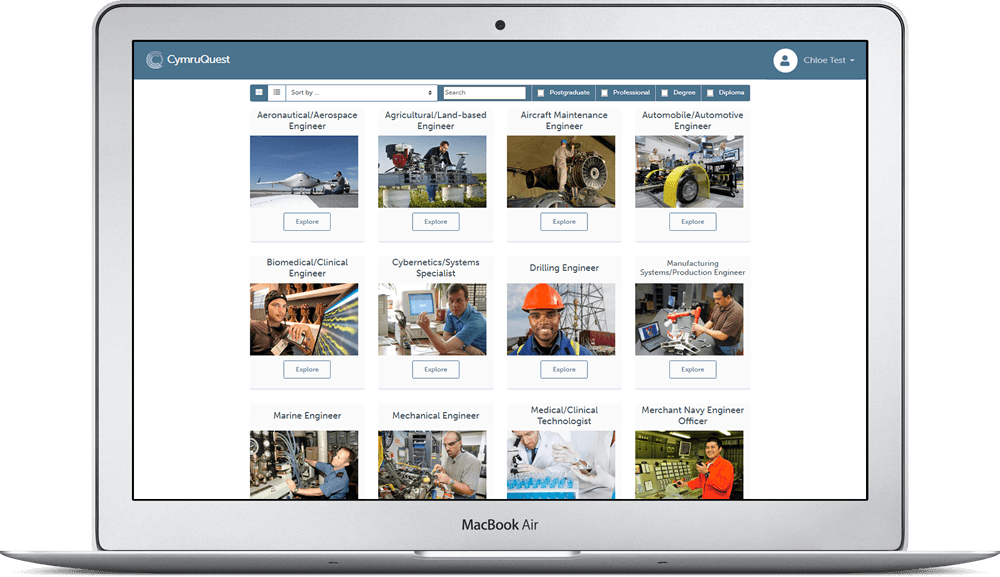 CymruQuest work screen on laptop