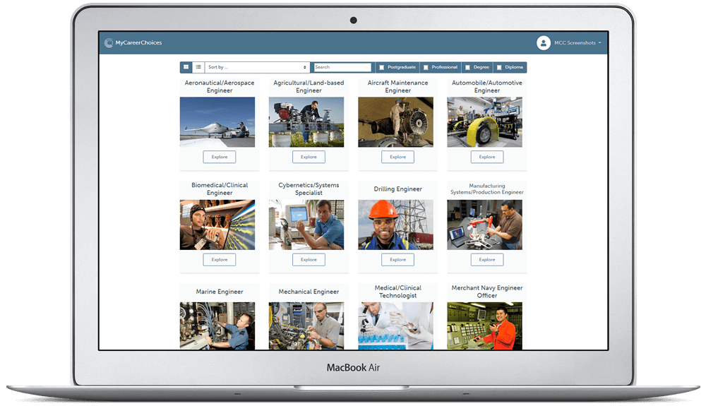 MyCareerChoices future career ideas