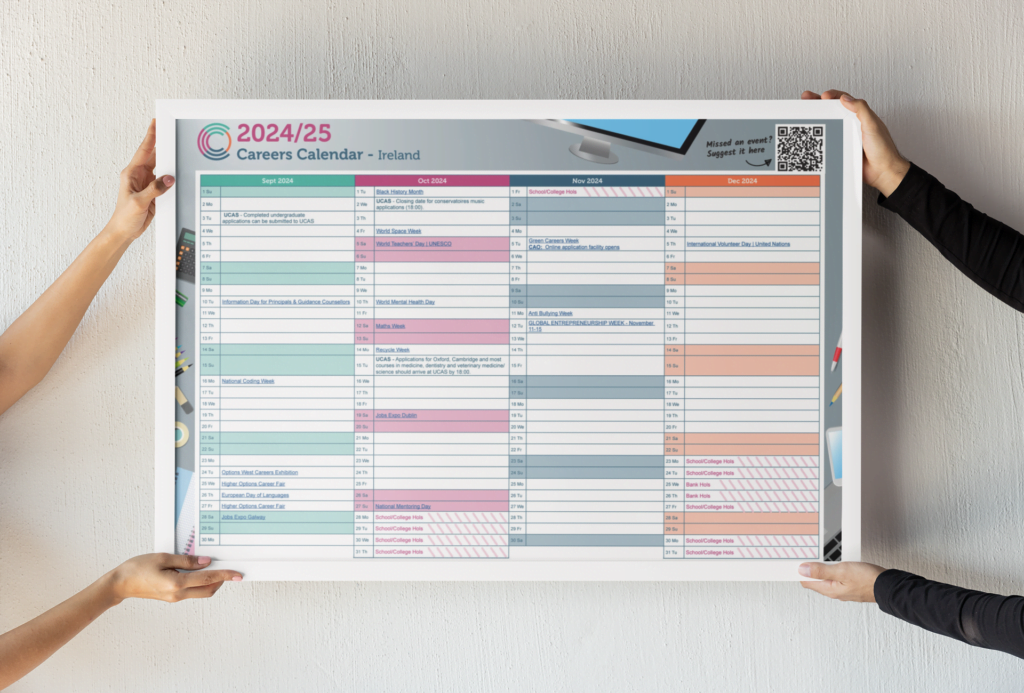 "024 / 25 Career Calendar photo with two people holding