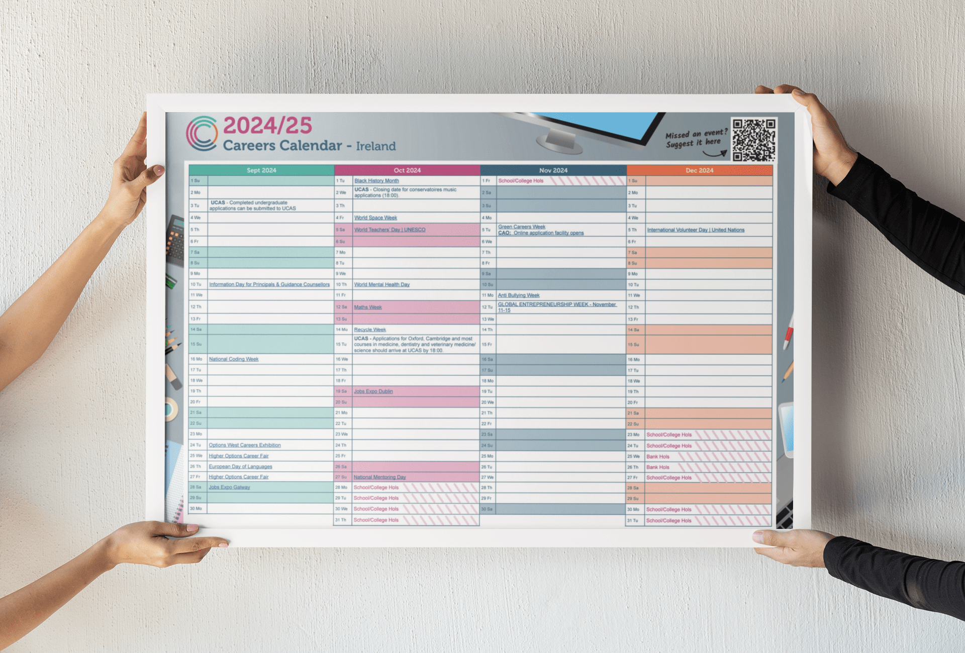 "024 / 25 Career Calendar photo with two people holding